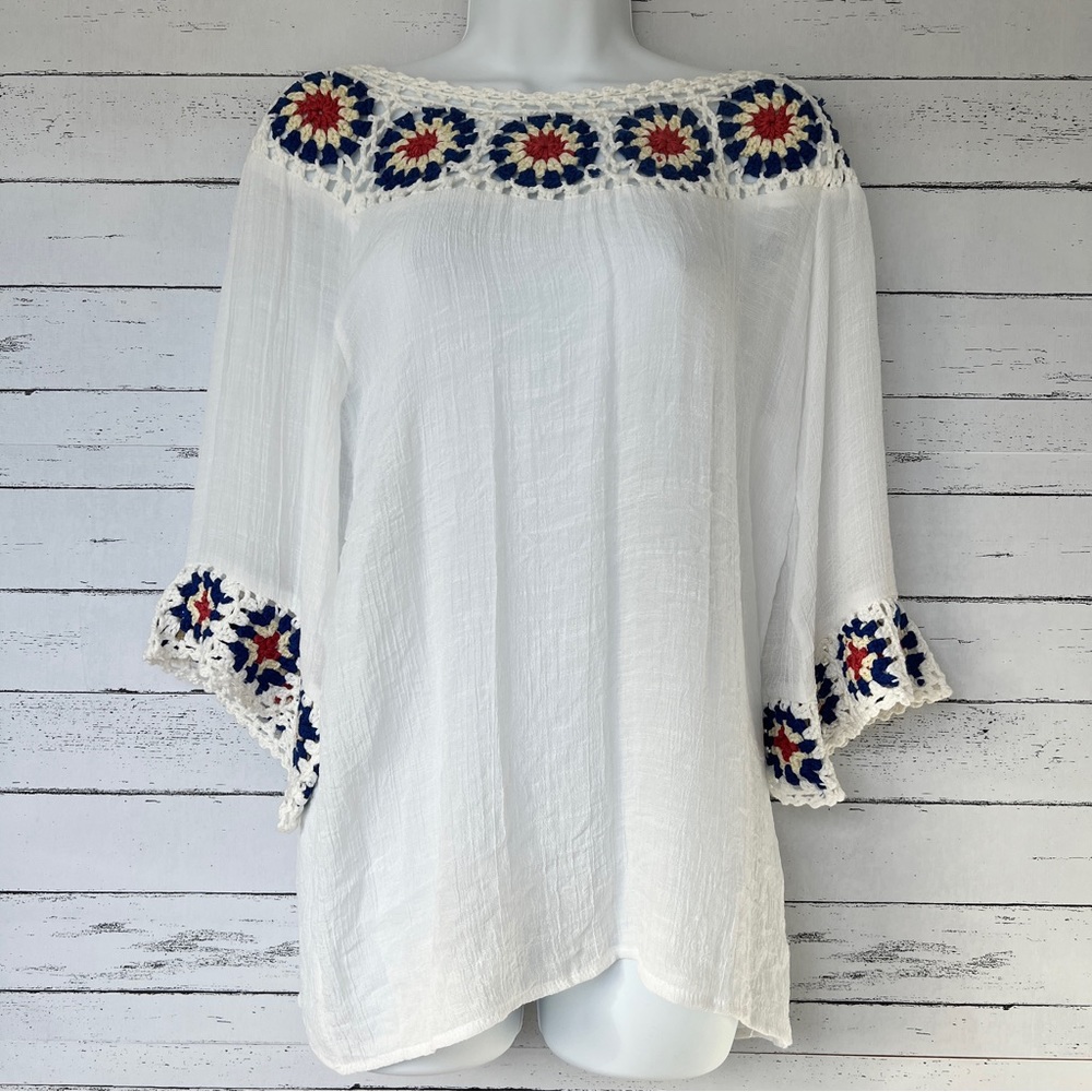 Oliver by Escio (Anthro) Crochet Tunic Top